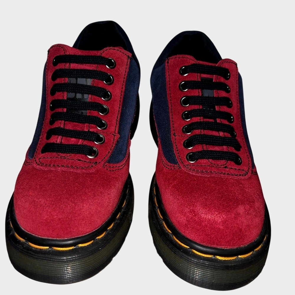 Dr. Martens Vintage 8591 Red/Navy Suede Shoes Size UK 4/US 6 90s England - Picture 13 of 13